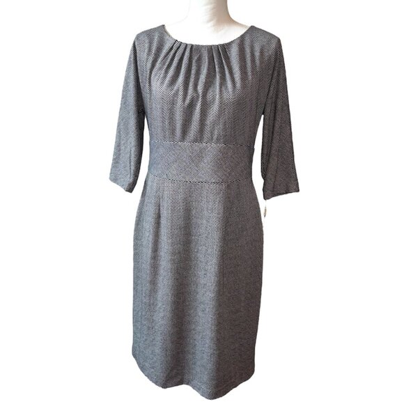 NWT Calvin Klein Herringbone Midi Sheath Dress (Broken Zipper) Size 10 - Picture 1 of 11